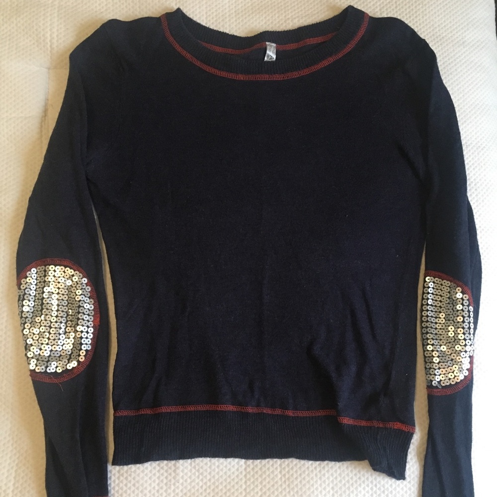 Sequin Elbow Pad Top